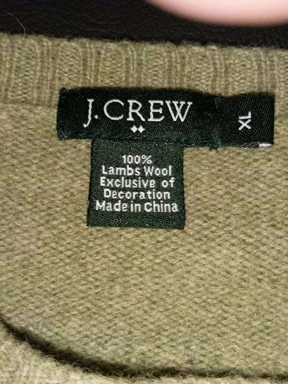 J. Crew Factory 100% Lambswool Sage Crewneck Sweater XL